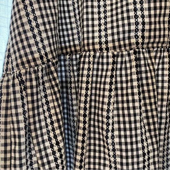 Madewell Crossover Peplum Blouse black/white gingham (size S) NWOT - Picture 2 of 6